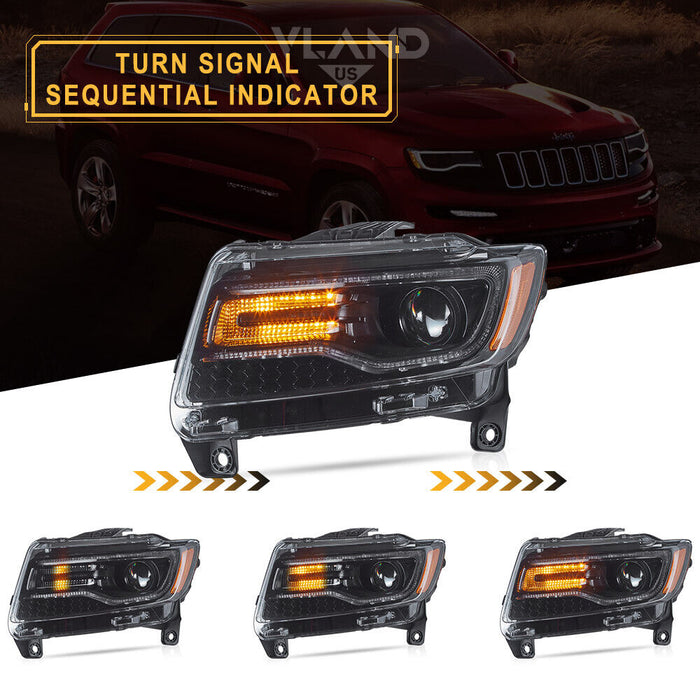 VLAND LED Headlights For 2011-2013 Jeep Grand Cherokee (WK2) VLAND LED Headlights For 2011-2013 Jeep Grand Cherokee (WK2)