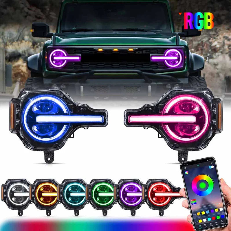 VLAND RGB LED Projector Headlights For 2021-2024 Ford Bronco — VLAND ...
