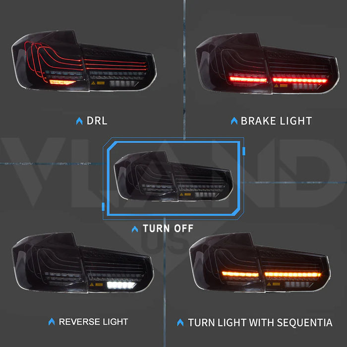 VLAND 2012-2019 BMW 3シリーズ F30 M3 F80 レーザーDRL用LEDテール VLAND 2012-2019 BMW 3シリーズ F30 M3 F80 レーザーDRL用LEDテール