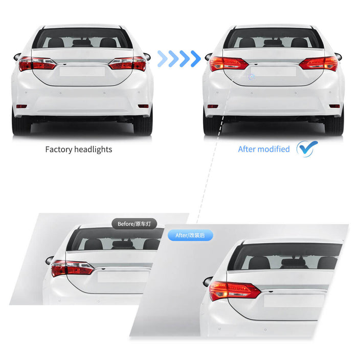 VLAND für Toyota Corolla LED-Rückleuchten 2014 2015 2016 2017 ABS, PMMA, GLAS Material YAB-KLL-0252A (NICHT FÜR US-MODELL PASSEND)