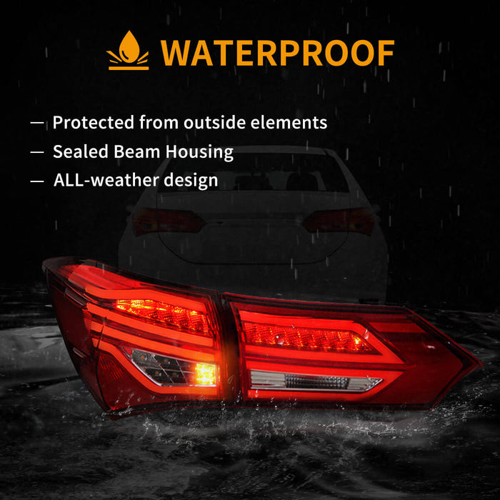 VLAND Custom for Toyota Corolla LED Tail Lights 2014 2015 2016 2017 ABS, PMMA, GLASSMaterial (MOQ of 100)