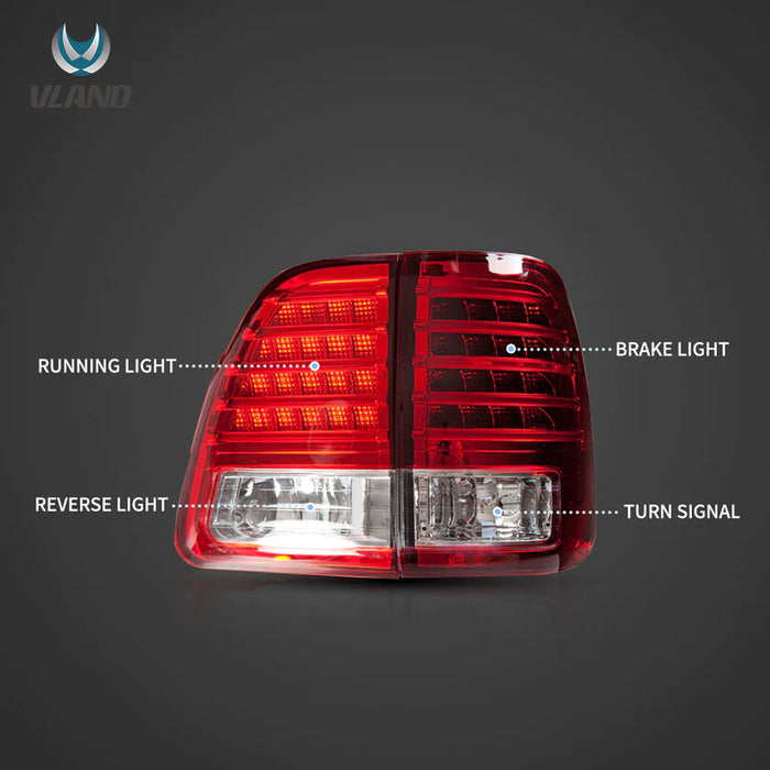 VLAND LED Tail Lights For Toyota Land Cruiser J100 1998-2007  (MOQ >=200)