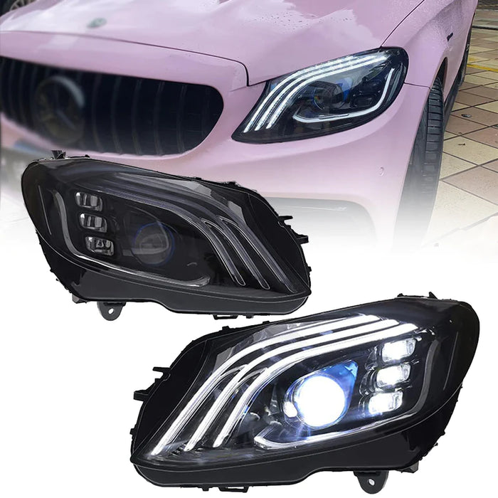 VLAND LED Headlights For 2015-2021 Mercedes Benz C-Class W205 C300