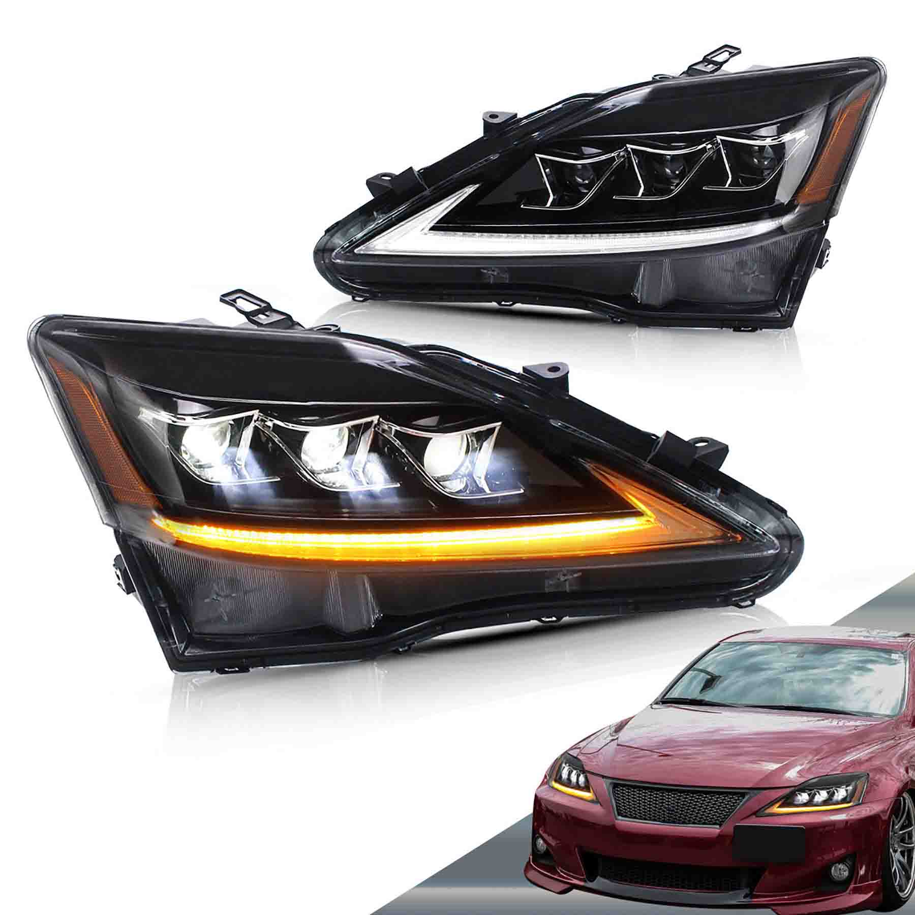 LEXUSis250/350 F用 VLAND製ヘッドライト VLAND LED Headlights For 2006-2013 Lexus is250 is350 isf — VLAND