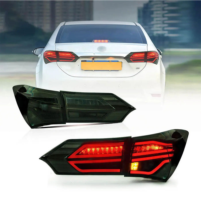 VLAND Custom for Toyota Corolla LED Tail Lights 2014 2015 2016 2017 ABS, PMMA, GLASSMaterial (MOQ of 100)