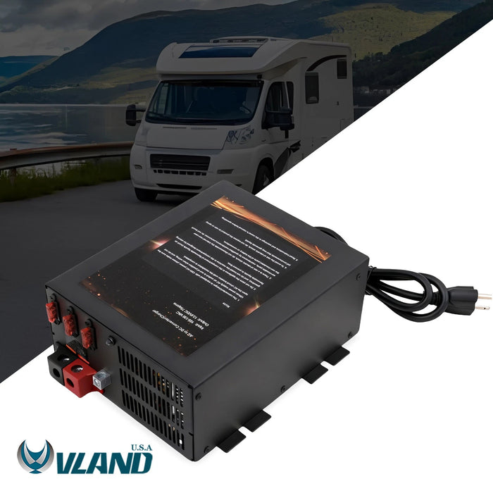 VLAND 12V RV Power Converter Battery Charger 3-Stage For Camper Marine PM3-55LK