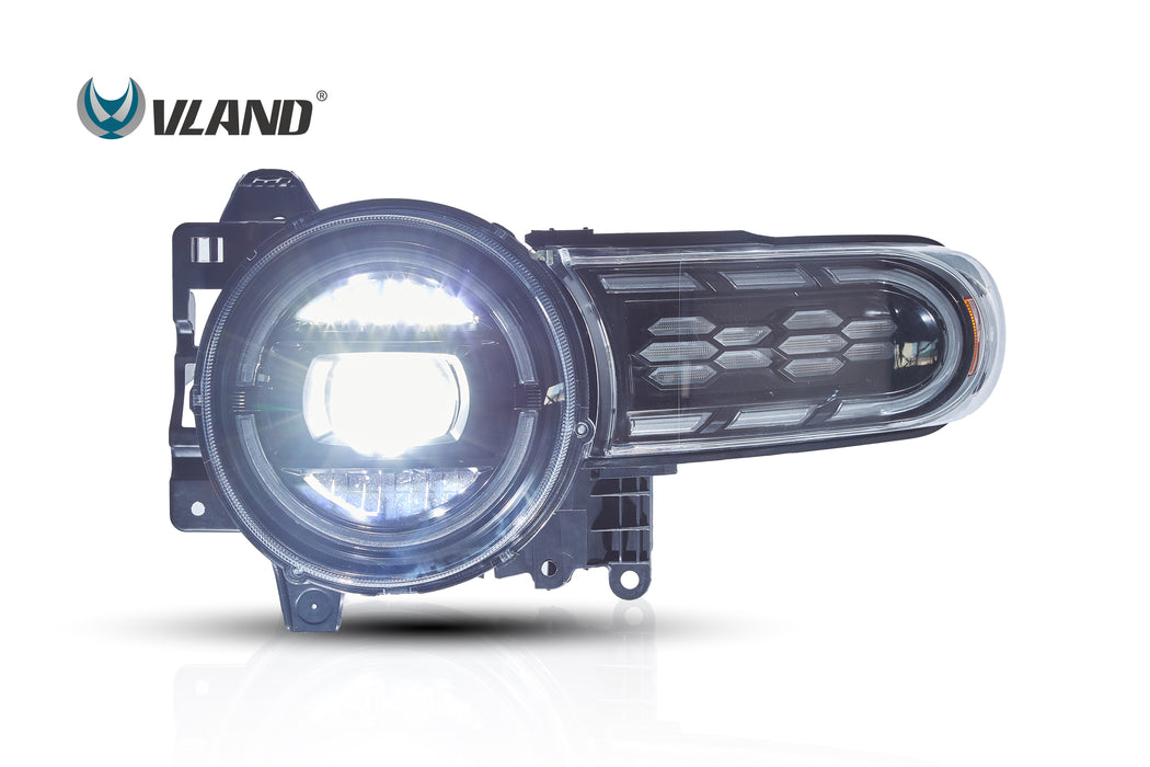 VLAND LED Dual Beam Headlights For Toyota FJ Cruiser 2007-2023 with Dynamic Animation Lighting