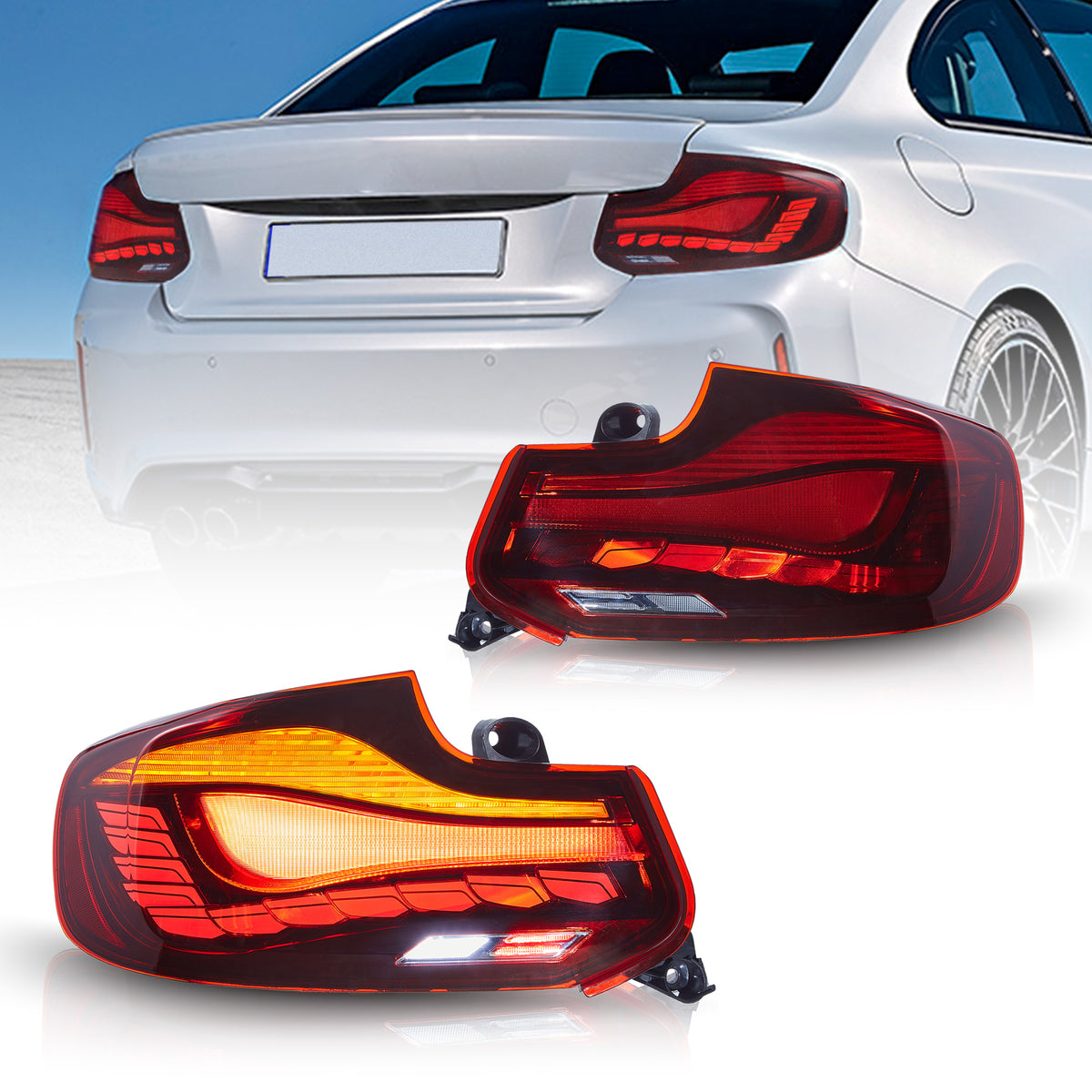 VLAND LED Taillights For BMW M2 F22 F23 F87 1st Gen 2014-2021 with Dyn ...