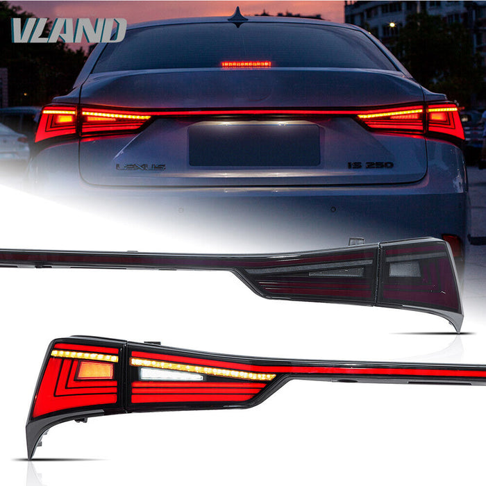 VLAND LED Tail Lights+Trunk Light Assembly For 2013-20 Lexus IS250 IS350 ISF Animation