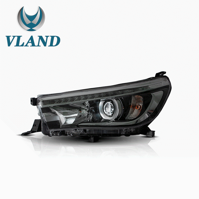 トヨタハイラックスビーゴレボLEDヘッドライトのVLAND2015-2019 ABS、PMMA、ガラス素材YAA-VG-2019