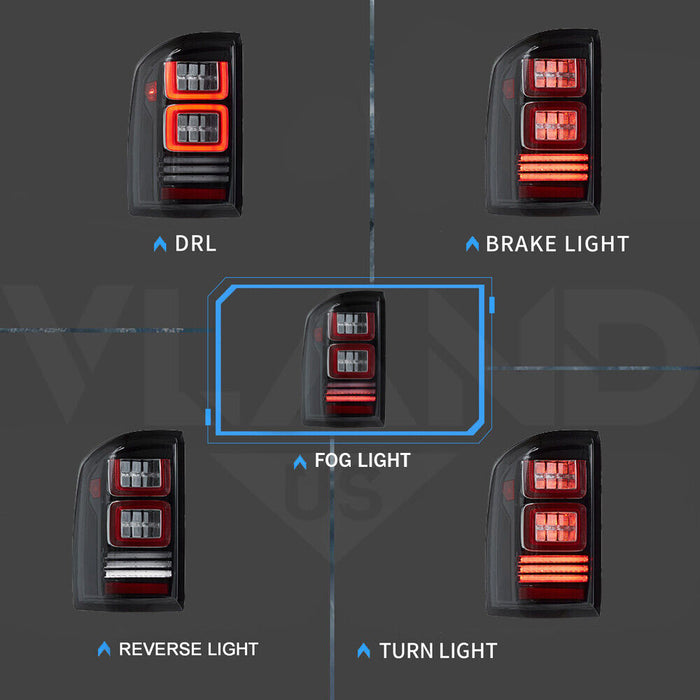 VLAND For 2014-2018 GMC Sierra 1500 2500 3500 FULL LED Rear Tail Lights Assembly
