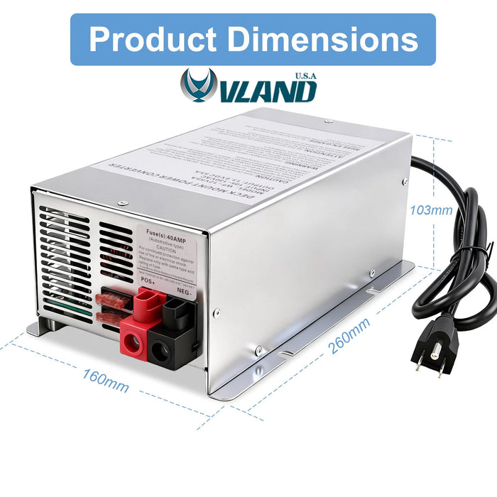 VLAND RV Trailer Camper 75 Amp Power Converter - WF-9875-MBA WF-9875 Series ONE SET