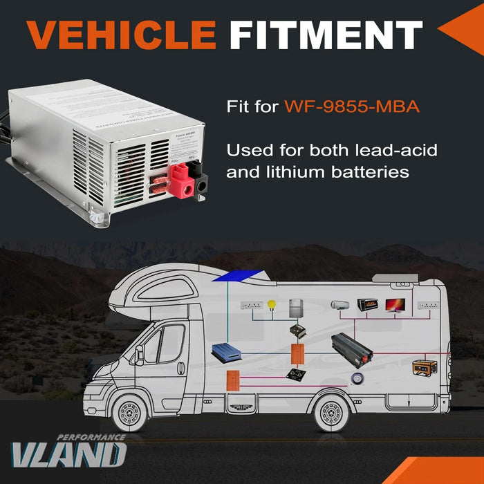 VLAND RV Converter Main Board for Camper 4-Stage Charging Accessory WF-9855-MBA
