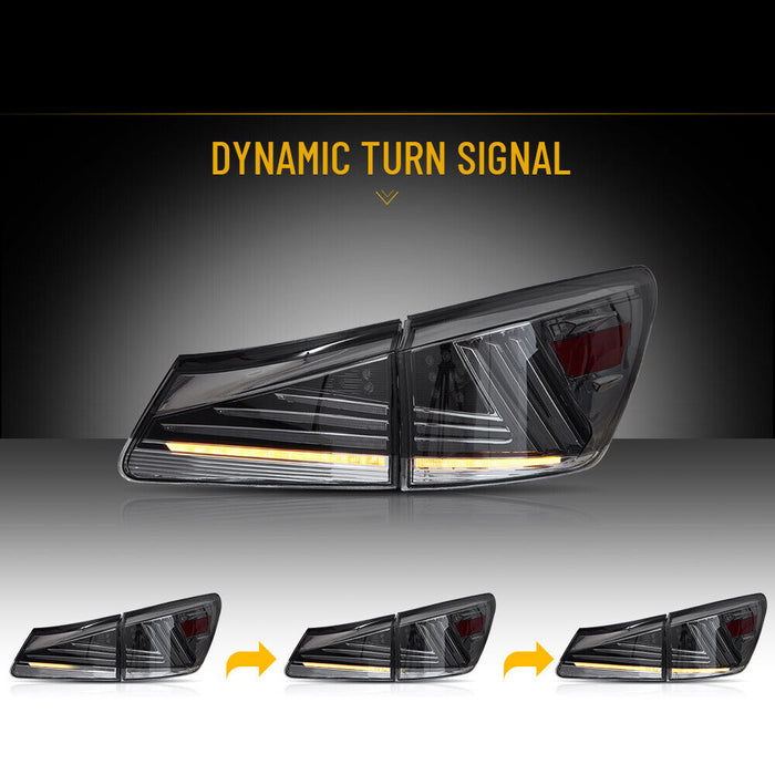 VLAND LED Tail Lights For Lexus IS250 350 ISF 2006-2013 IS200d IS F 2008-2014 w/Animation
