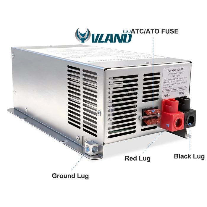 VLAND RV Trailer Camper 75 Amp Power Converter - WF-9875-MBA WF-9875 Series ONE SET