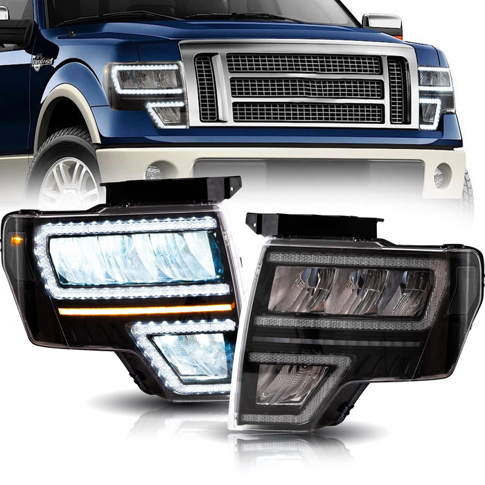 <tc>VLAND</tc> Faros delanteros LED completos para Ford F150 2009-2014 (compatibles con faros de xenón de fábrica) & Modelos halógenos)