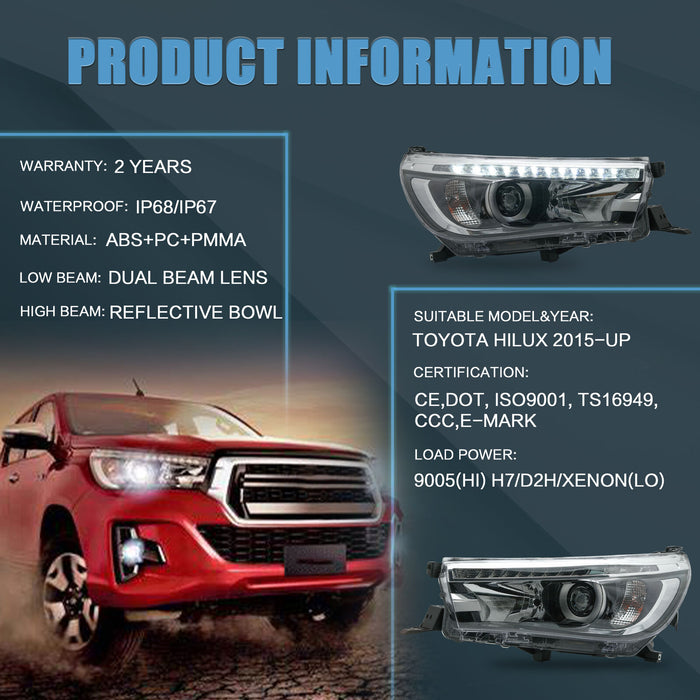 VLAND LED Headlights for Toyota Hilux / Revo 2015-2020 8th Gen(Not suitable for American, Canadian)