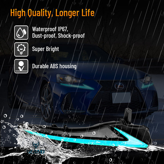 VLAND LED RGB Daytime Running Lights Multi Model For 17-20 Lexus IS250 350 200t IS300