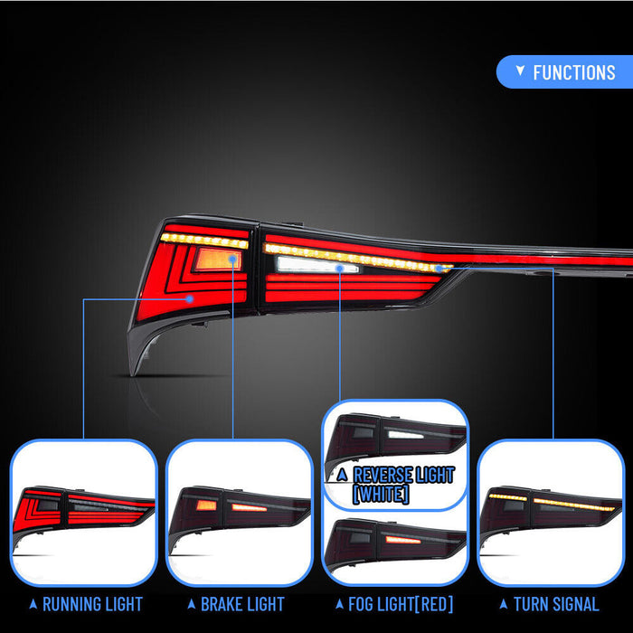 VLAND LED Tail Lights+Trunk Light Assembly For 2013-20 Lexus IS250 IS350 ISF Animation