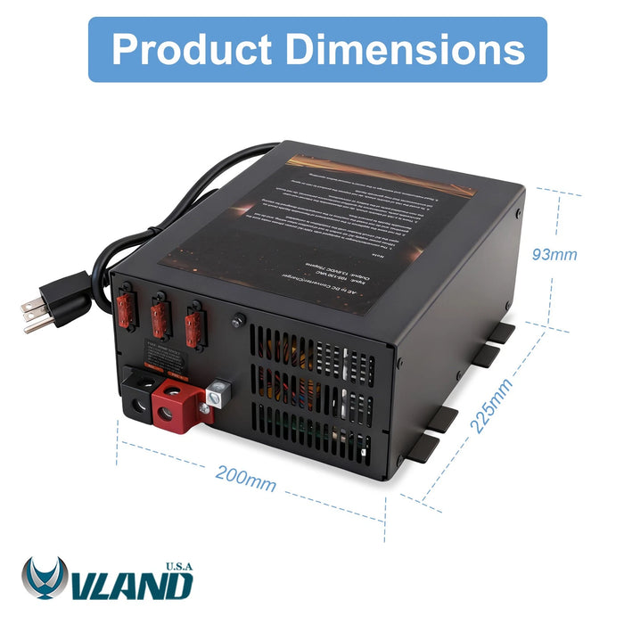 VLAND RV Converter 12V Battery Charger 3-Stage Smart Charging Camper Marine PM3-75LK