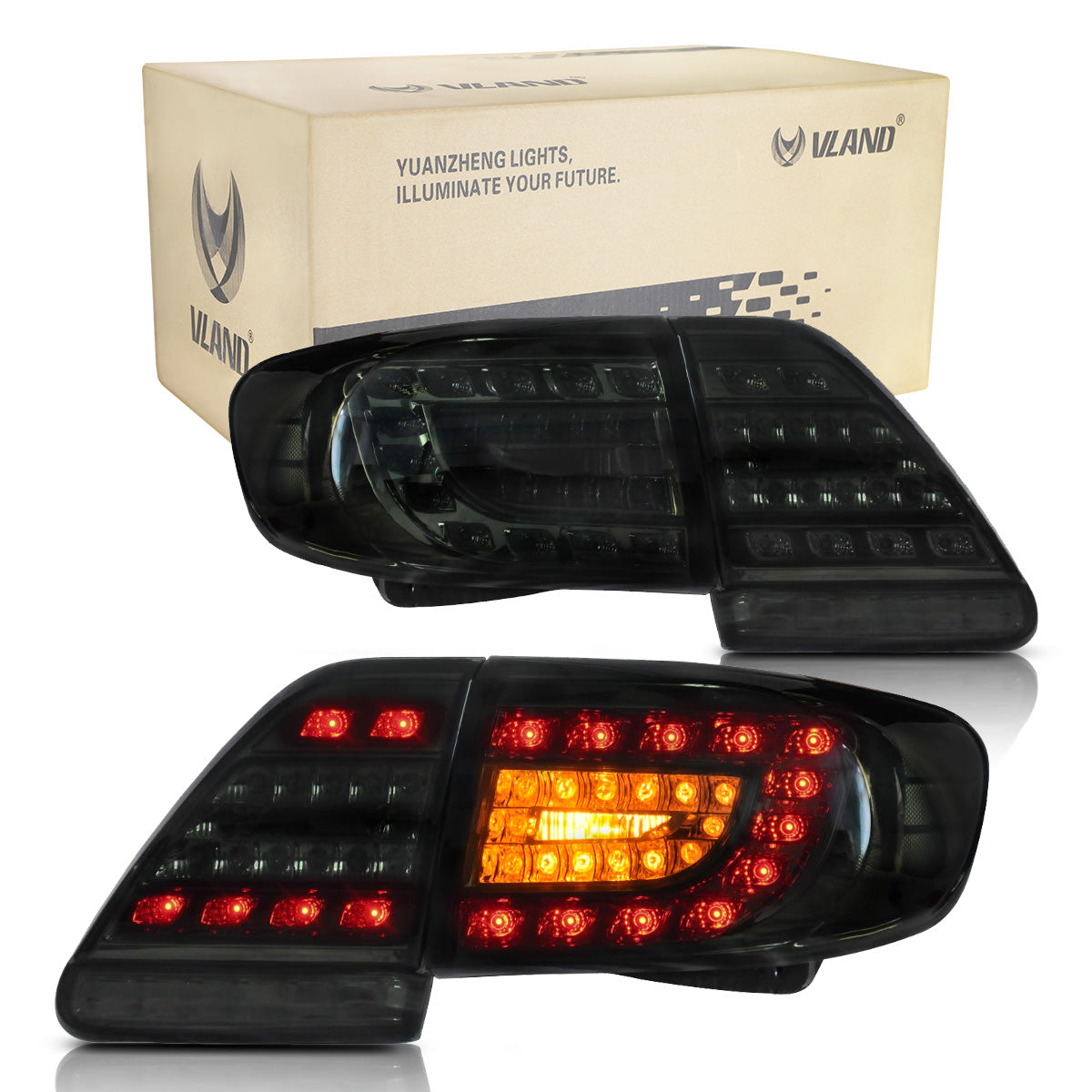 VLAND LED Tail Lights Assembly For 2011 2012 2013 Toyota Corolla Rear Lamp 1pair