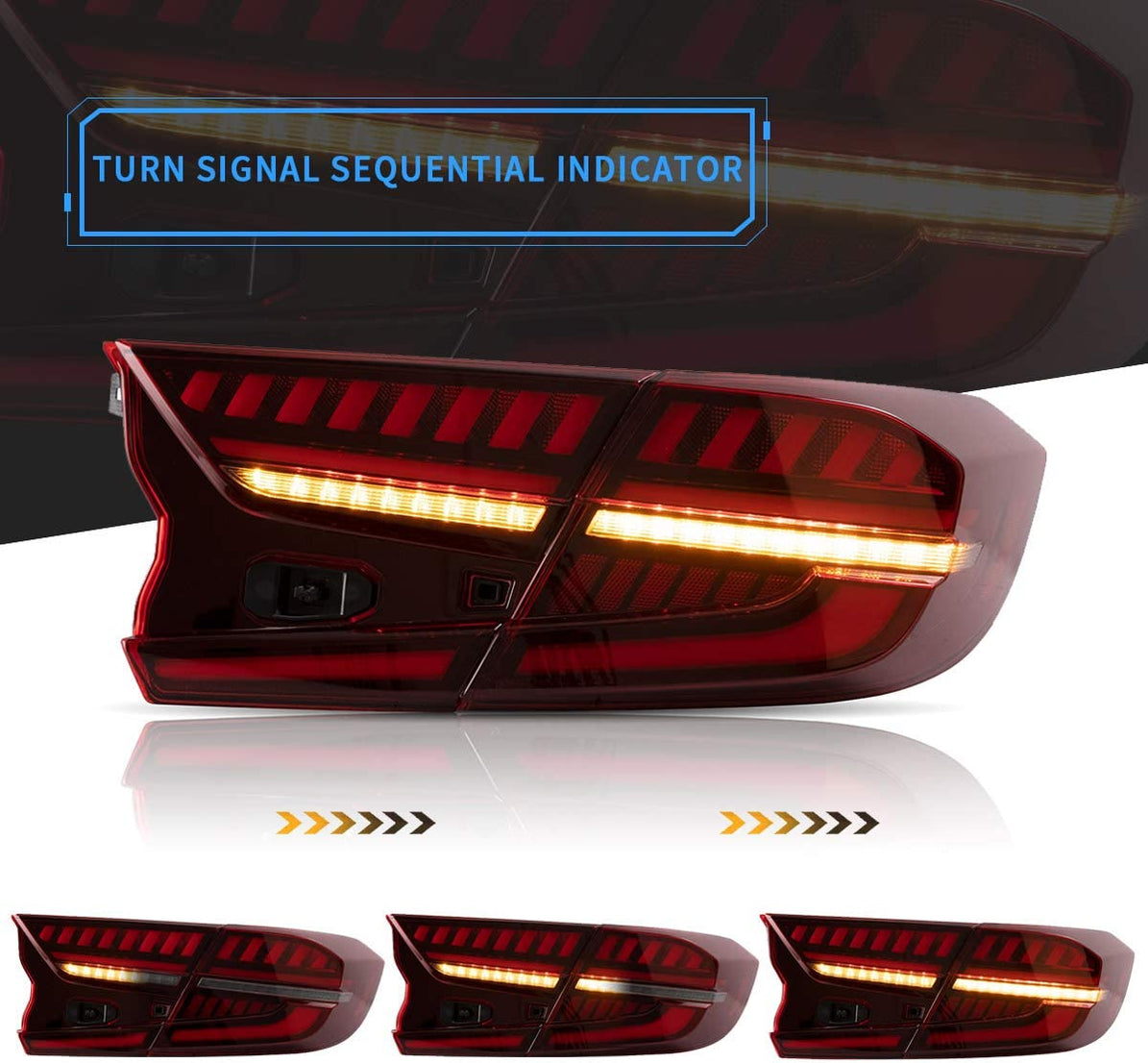 VLAND LED Tail Lights For Honda Accord 10th Gen 20182022 With Scannin