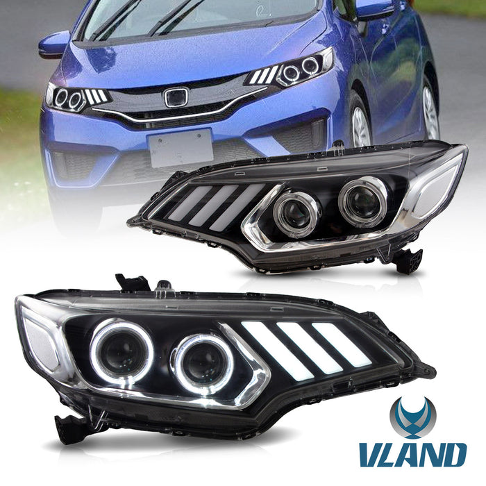 Phares de projecteur à double faisceau VLAND pour Honda Fit / Jazz (GK5) 2014-2020