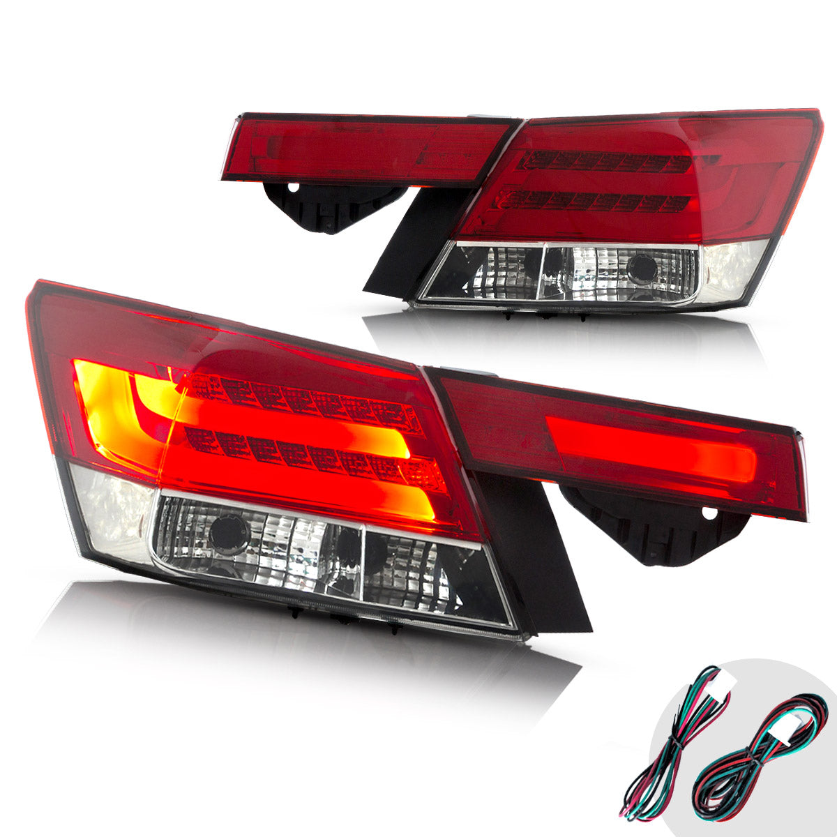 VLAND 4PCS LED Tail Lights For Honda Accord Inspire 8th Gen Sedan