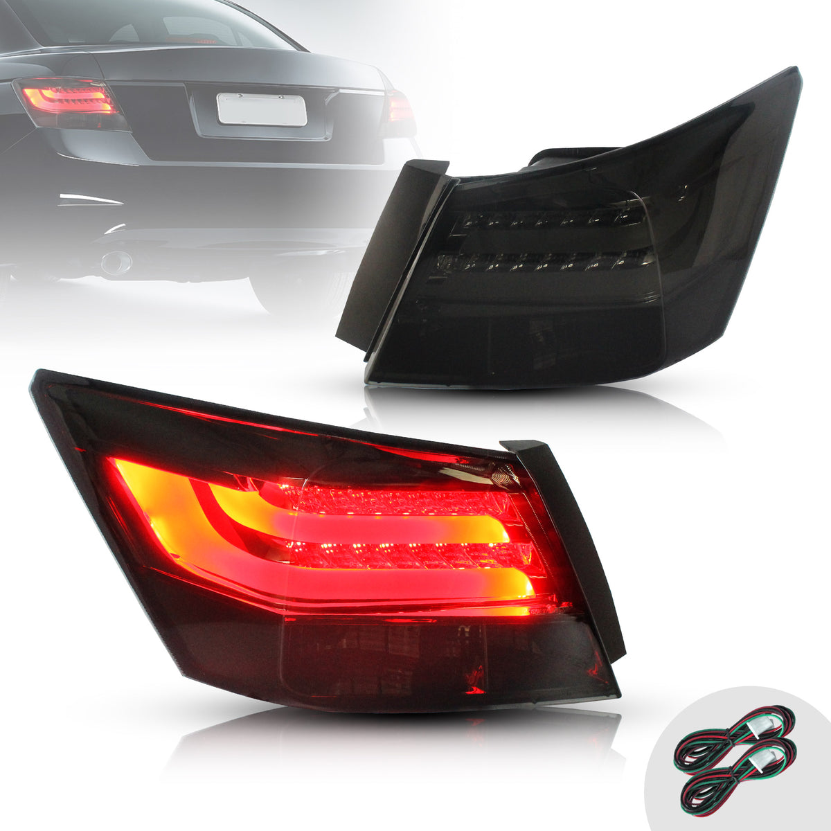 ホンダ アコード セダン 2008-2012 LED テールランプ 4点セット VLAND ホンダ アコード インスパイア 第8世代 セダン 2008-2013用 LED