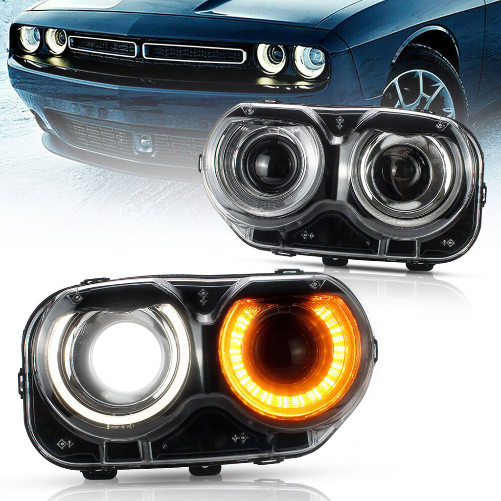 ダッジ　チャレンジャー　vland ヘッドライト VLAND Dual Beam LED Headlights For Dodge Challenger 2015-2023