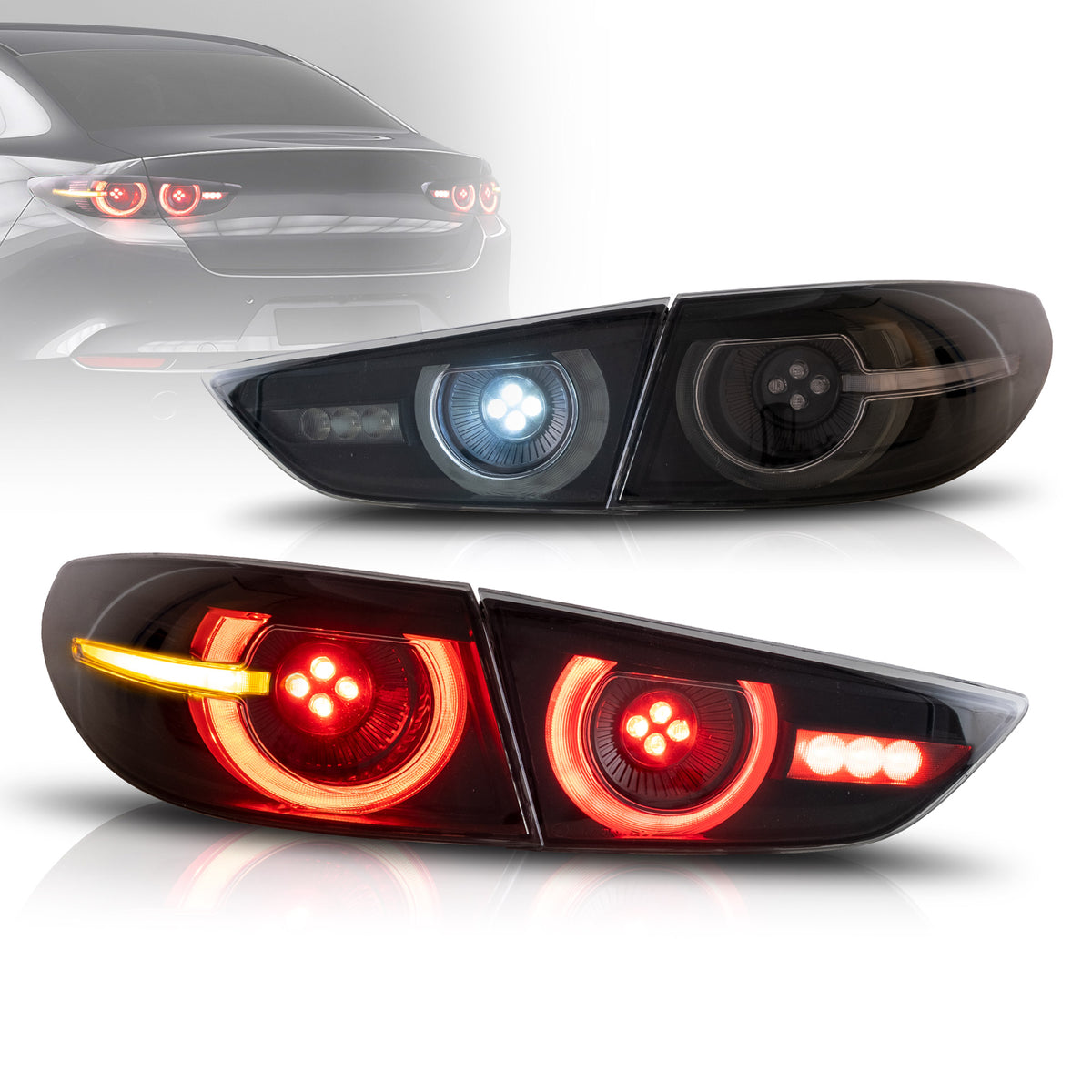 VLAND Tail Lights For Mazda 3 Axela Sedan 2019-2025 w/ Dynamic