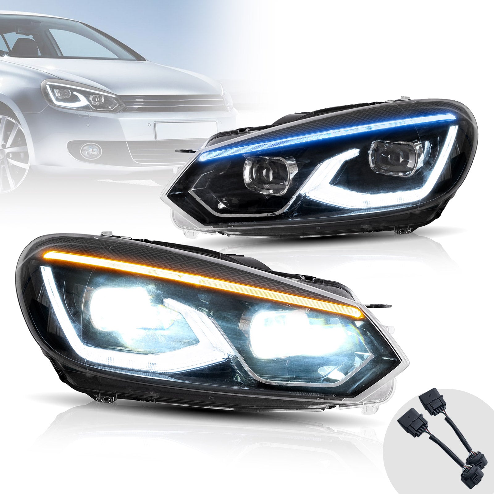Par De Faros Delanteros Tipo Proyector Con Halógenos, Izquierdo Y Derecho, Para Ford F150 2009-2014, Color Negro, Marca DTMOTO
