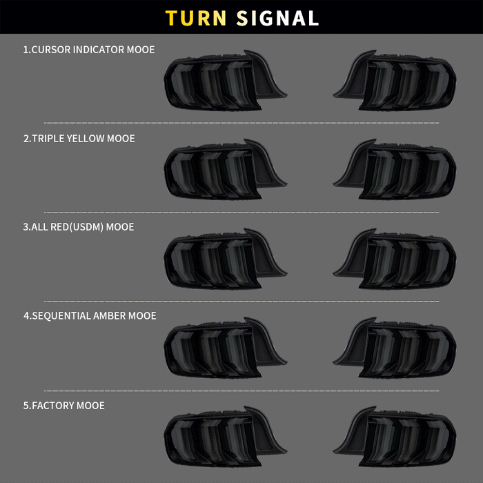 Lot de 2 feux de position latéraux à LED rose violet pour Ford Mustang 2015-2023 - Verres fumés Lot de 2 feux de position latéraux à LED rose violet pour Ford Mustang 2015-2023 - Verres fumés