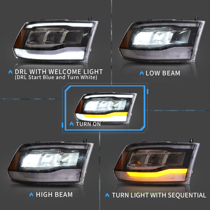 VLAND LED Projector Headlights For Dodge Ram 1500/2500/3500 2009