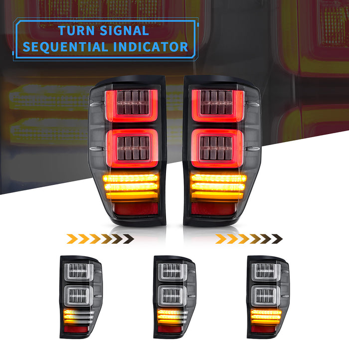 VLAND Full LED Tail Lights For Ford Ranger (T6) 2012-2018 1st Gen w/Se ...