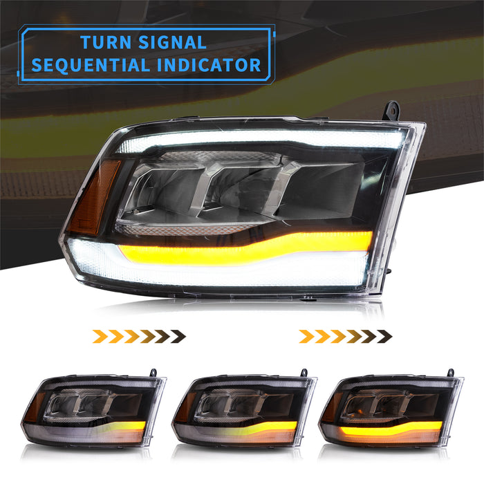 ART.6019 Fari anteriori TUBE LIGHT neri adatti per Dodge Ram 2002-20 ART.6019 Fari anteriori TUBE LIGHT neri adatti per Dodge Ram 2002-20