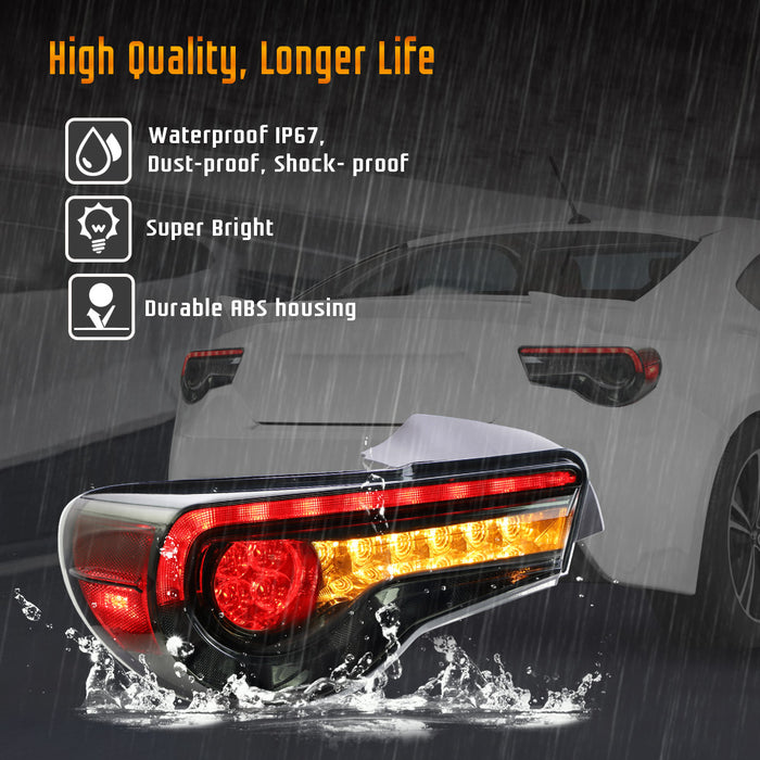 VLAND Full LED Tail Lights for Toyota 86 GT86 2012-2020 Subaru BRZ 2013-2020 Scion FR-S 2013-2020 w/ Sequential Turn Signals