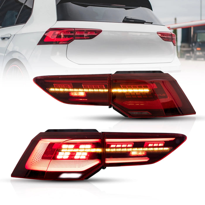 VLAND LED Tail Lights For Volkswagen Golf Mk8 2019-2022