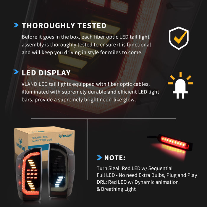 Luces Traseras LED Completas Para Toyota Tacoma 2016-2021 - Izquierda Y Derecha, Ahumadas, Con DRL Y Certificación DOT/SAE