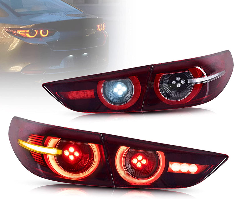 VLAND Tail Lights For Mazda 3 Axela Sedan 2019-UP w/ Dynamic Welcome Lighting (Do Not Fit Hatchback and Mazda 3 TCR)