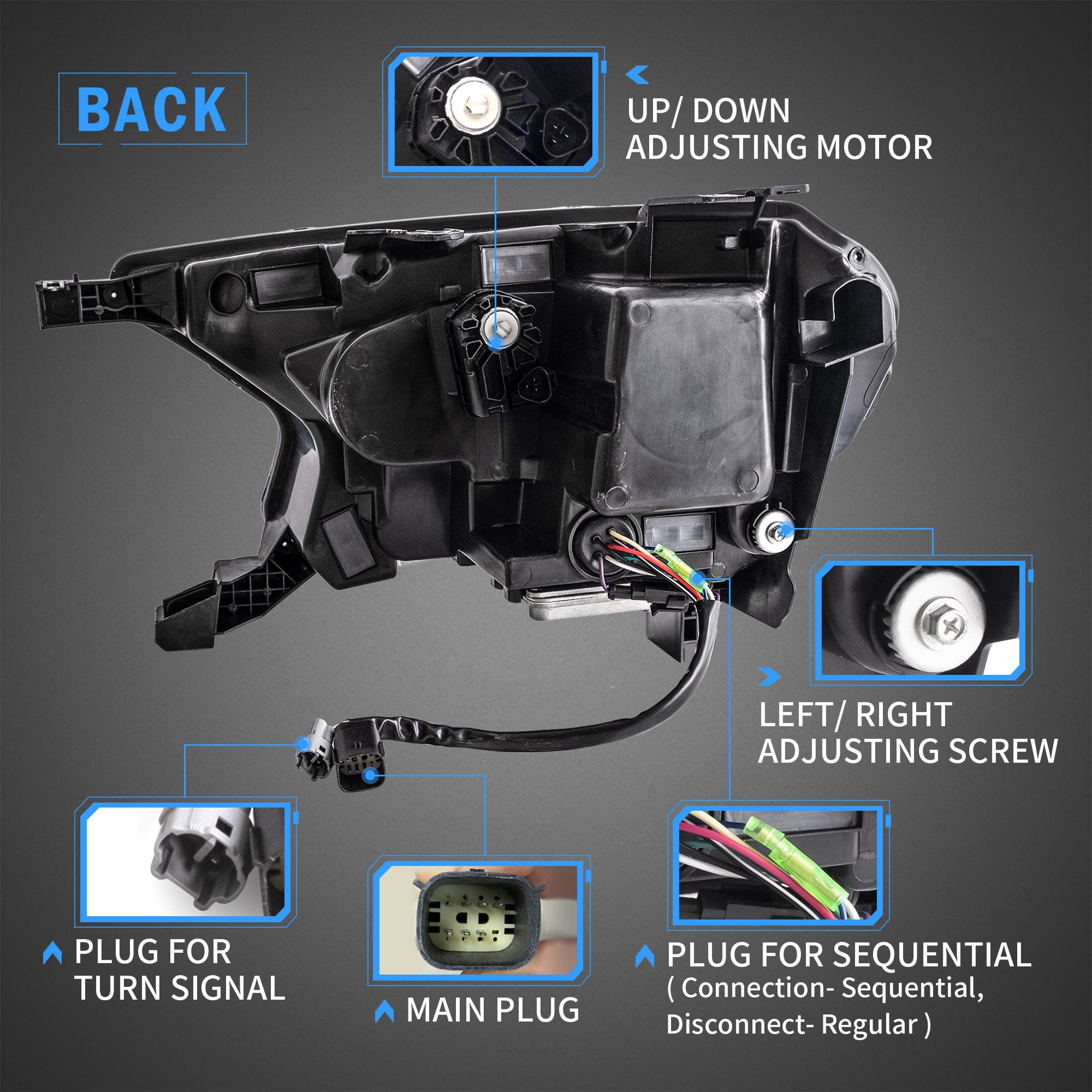 VLAND Matrix Projector and Full LED Headlights For Ford Ranger 2015-UP ...