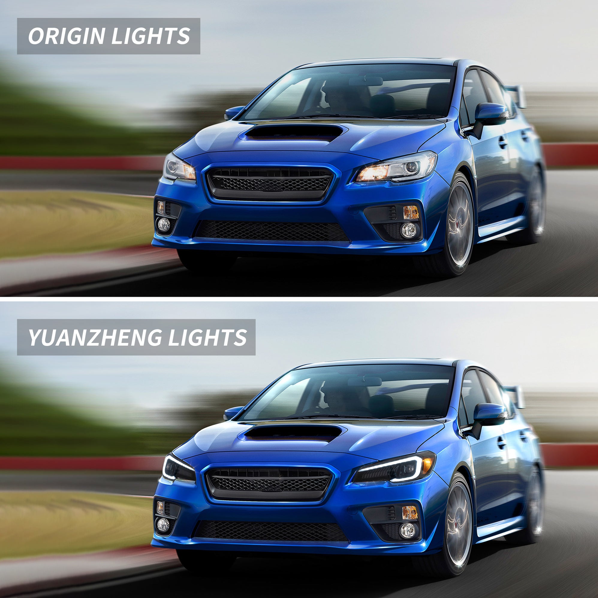 VLAND LED Projector Headlights – 2015-2021 Subaru WRX & WRX STI – Black Housing – DOT Certified