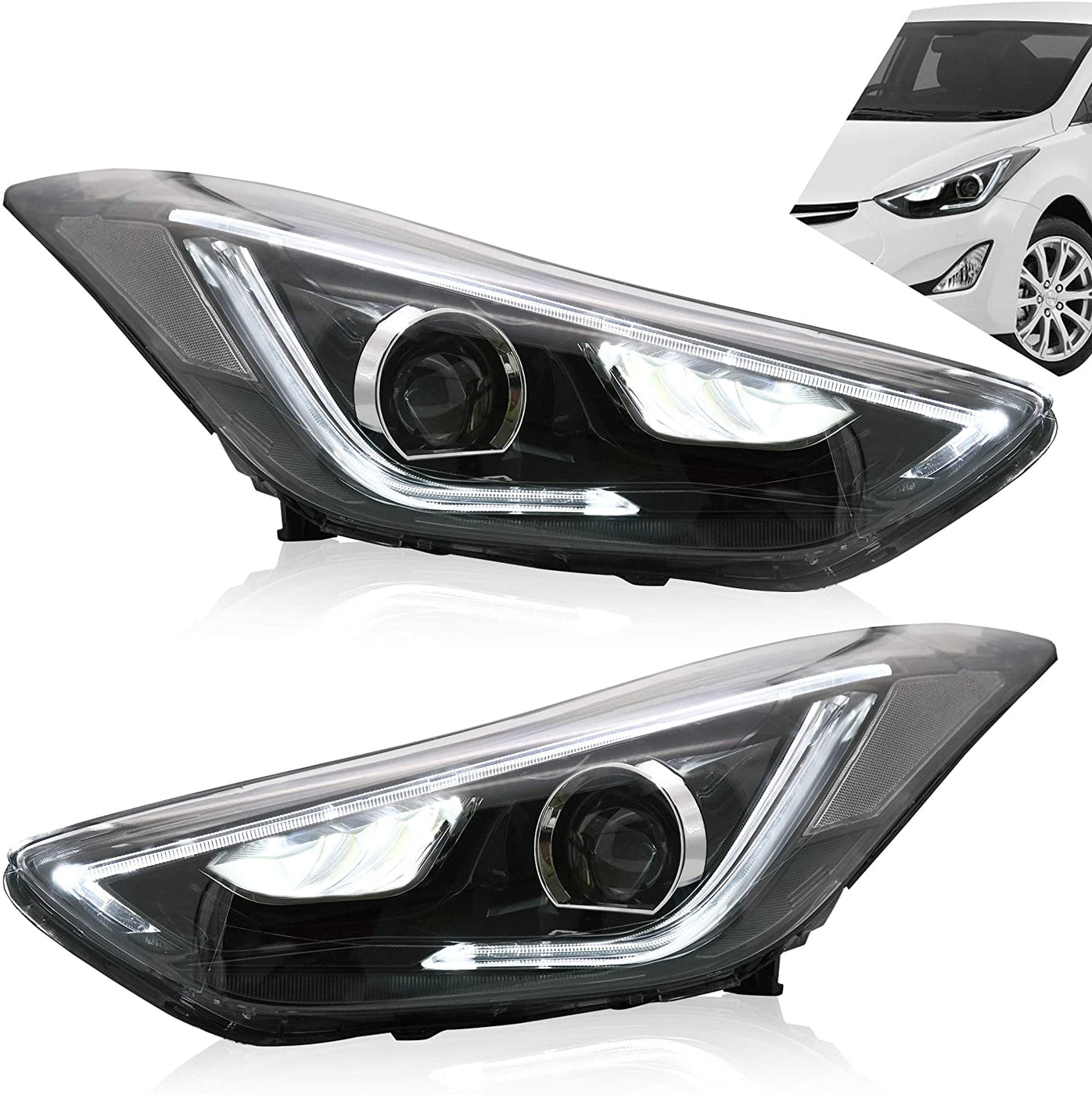 VLAND Projector Headlights For Hyundai Elantra (Avante MD) 2011-2015 ...