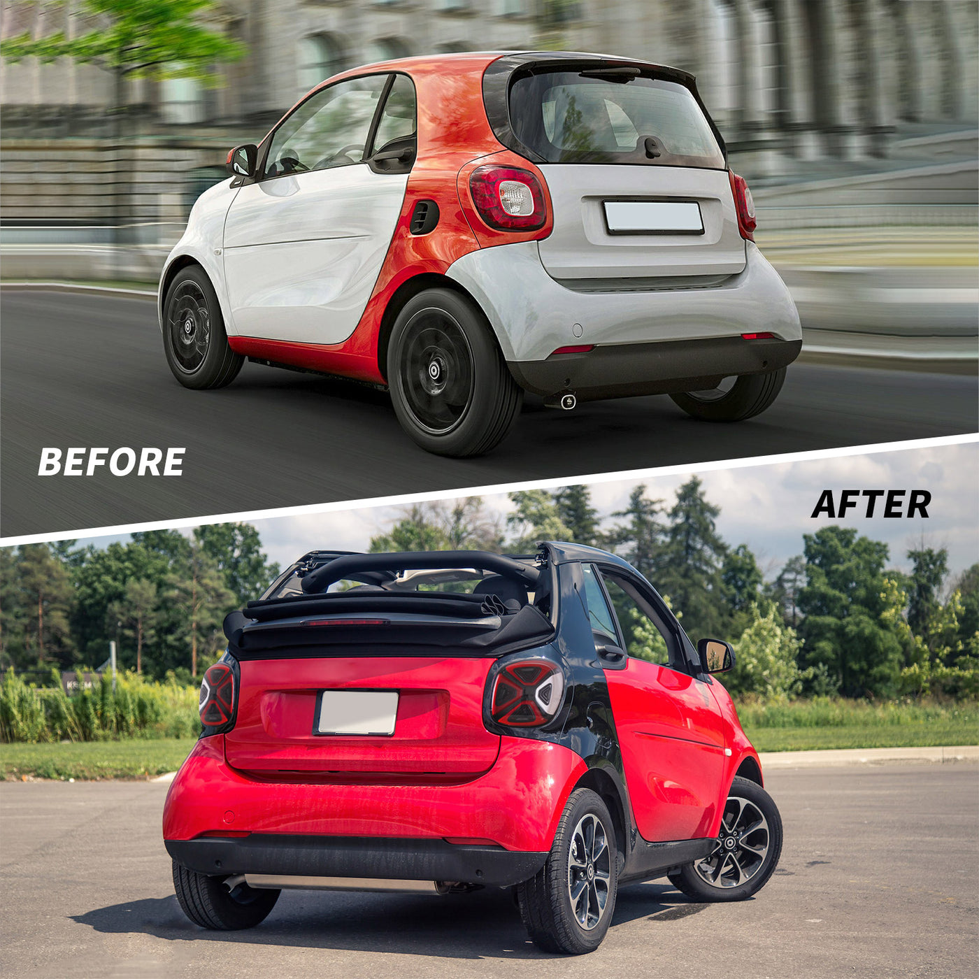 VLAND Full LED Tail Lights For Mercedez Benz Smart 453 Fortwo/Forfour ...