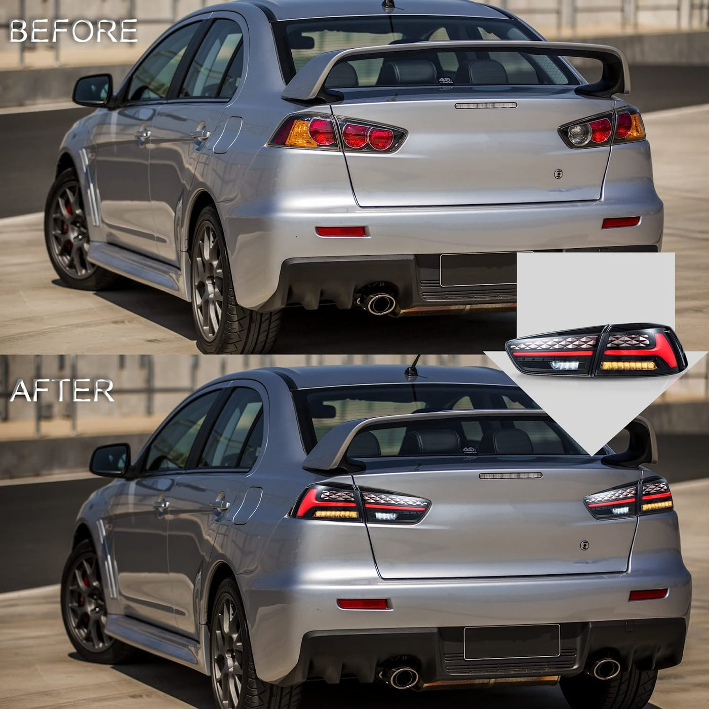 Evo Rize Rear Light VLAND LED Tail Lights For Mitsubishi Lancer EVO X 2008-2018 — VLAND ...