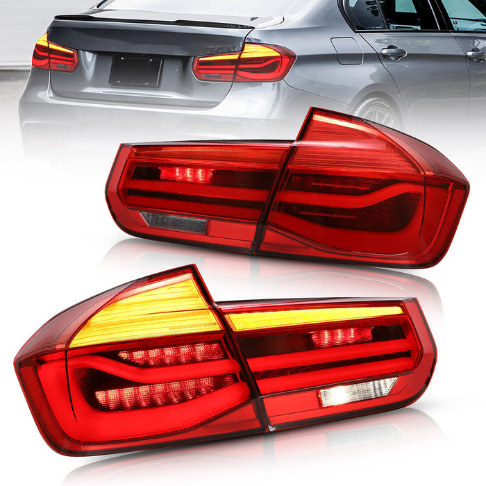 Fanali posteriori VLAND OLED per BMW Serie 3 F30 F35 F80 berlina 2013-2018 con indicatori di direzione sequenziali ambra e illuminazione animazione dinamica 3D rossa (NON adatto per cabriolet | 2015 328i F30)