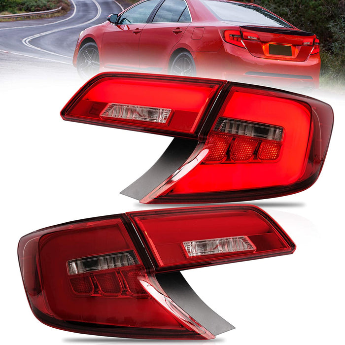VLAND Smoked LED Tail Light Assembly For Toyota Camry 2012-2014 – Black Housing
