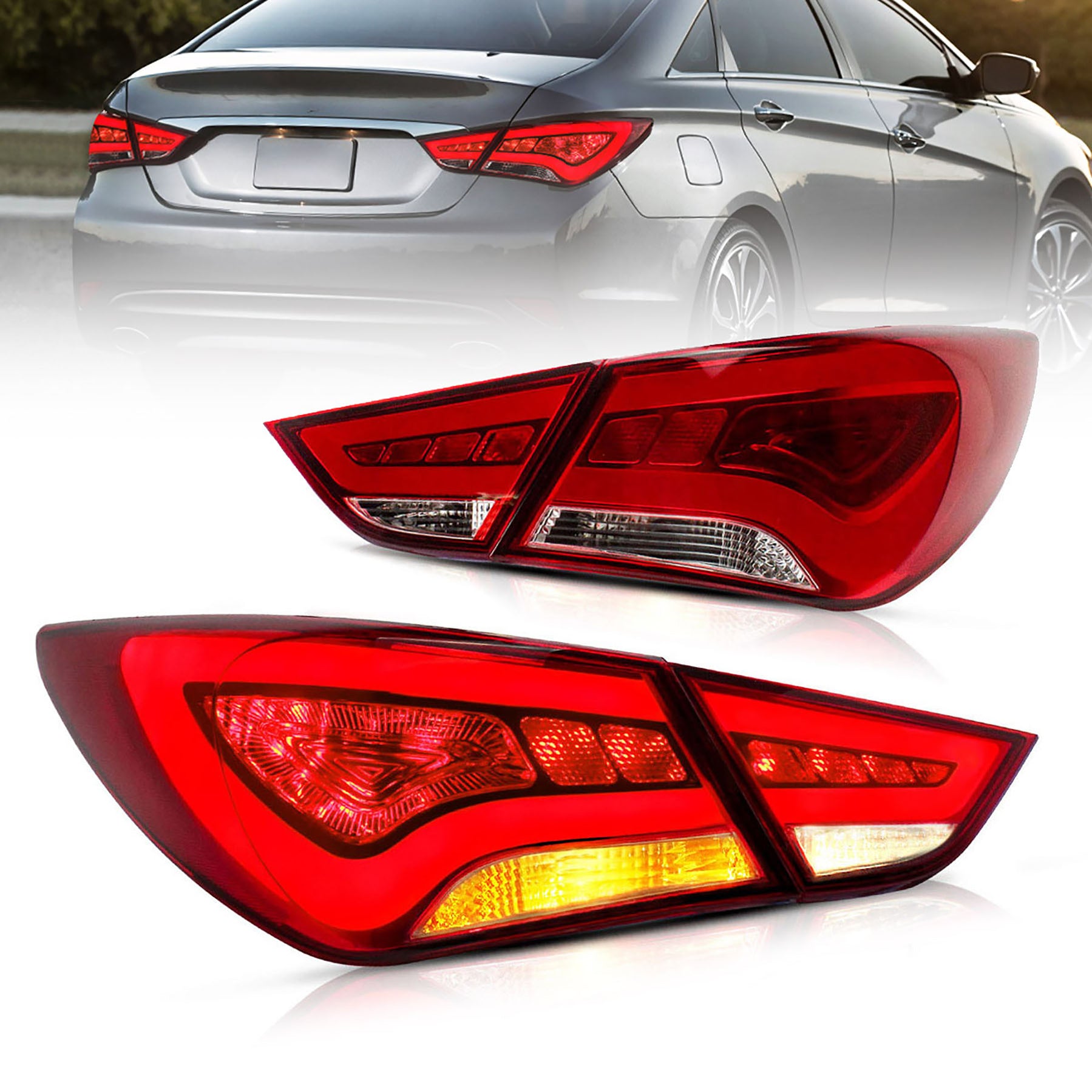 VLAND Smoked LED Tail Lights For 2011-2014 Hyundai Sonata – Plug-and-Play, DOT/SAE Approved