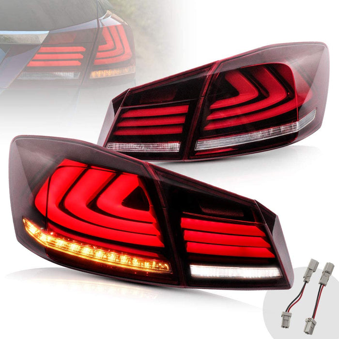 VLAND 4PCS LED Tail Lights For Honda Accord Inspire 8th Gen Sedan 2008-2013(Not For Coupe)